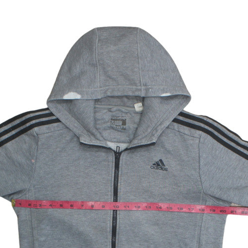 Adidas Men Grey Full Zip Hoodie Medium Sports Essentials