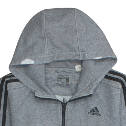 Adidas Men Grey Full Zip Hoodie Medium Sports Essentials