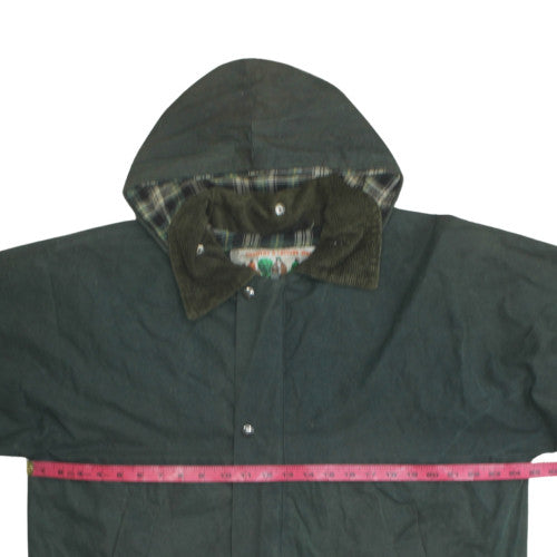 Country & Leisure Wear Mens Green XL Waxed Hooded Coat
