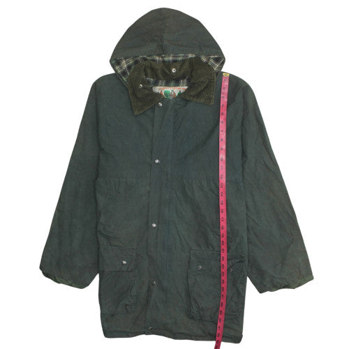 Country & Leisure Wear Mens Green XL Waxed Hooded Coat
