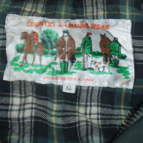 Country & Leisure Wear Mens Green XL Waxed Hooded Coat
