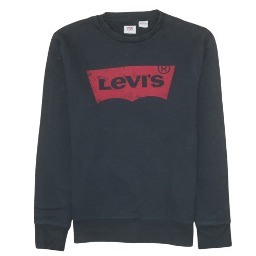 Levi's Mens Black XS Crew Neck Graphic Logo Pullover Sweatshirt