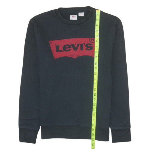 Levi's Mens Black XS Crew Neck Graphic Logo Pullover Sweatshirt
