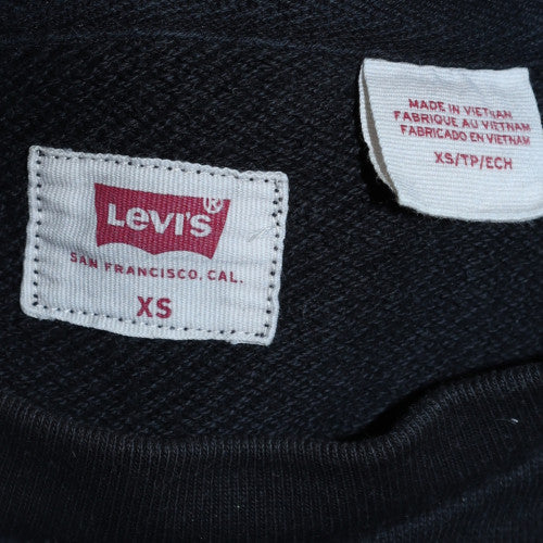 Levi's Mens Black XS Crew Neck Graphic Logo Pullover Sweatshirt