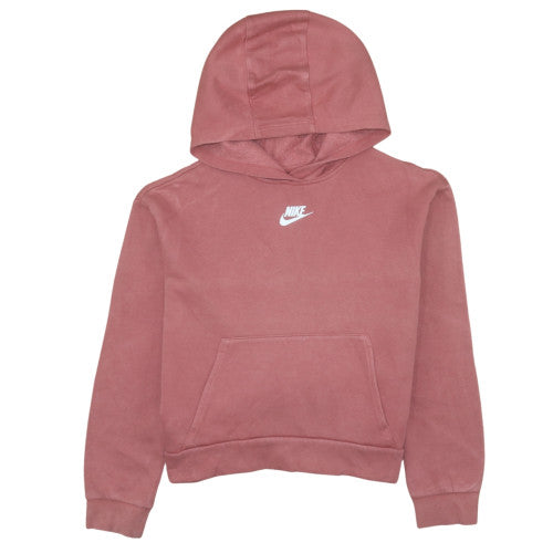 Nike Girls Pink Pullover Fleece Hoodie L Hooded Sweatshirt