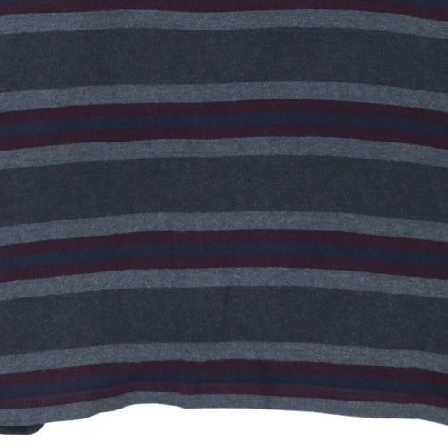 Marks and Spencer Blue Harbour Men's Blue Large Striped Collared Sweatshirt