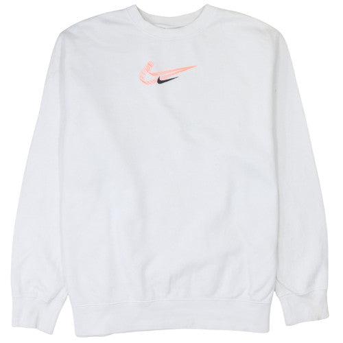 Nike Men's White XL Pullover Crew Neck Sweatshirt Graphic Logo
