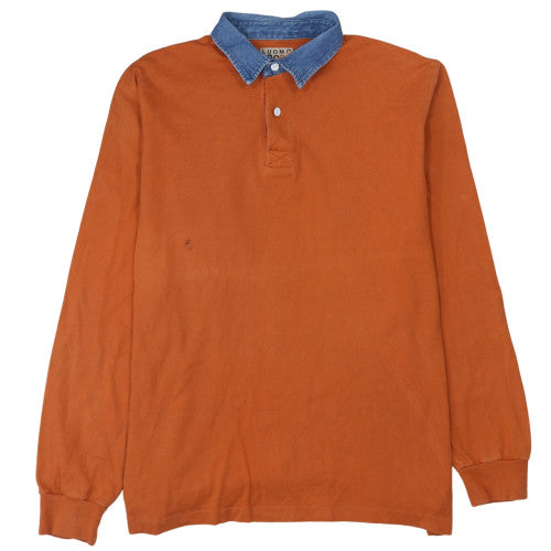 Luomo Sport Men's Brown XL Collared Henley Sweatshirt