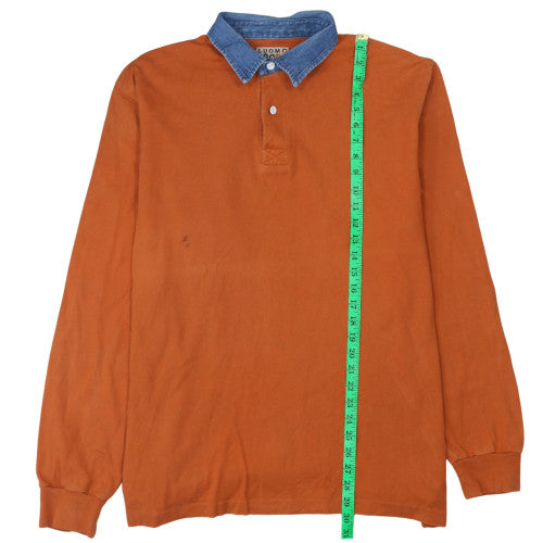 Luomo Sport Men's Brown XL Collared Henley Sweatshirt