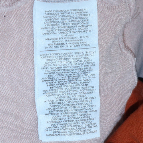 Nike Womens Beige Pullover Hoodie Small Relaxed Fit Sweatshirt