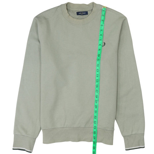 Fred Perry Men's Beige Crew Neck Cotton Sweatshirt Size L