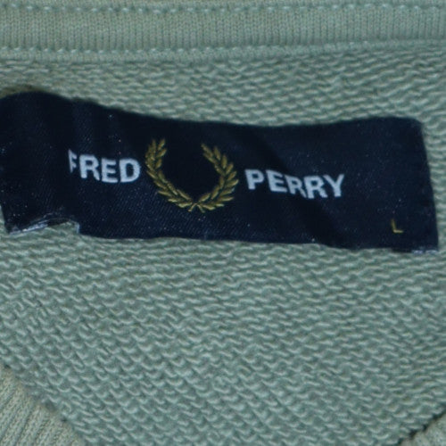 Fred Perry Men's Beige Crew Neck Cotton Sweatshirt Size L