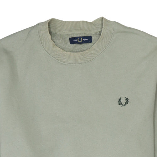 Fred Perry Men's Beige Crew Neck Cotton Sweatshirt Size L