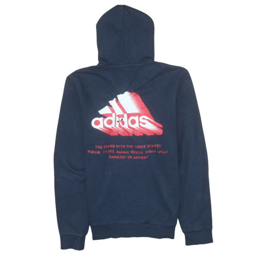 Adidas Men's Blue Pullover Hoodie Size S Sports Fleece Sweatshirt