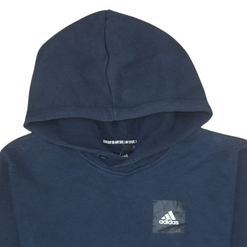 Adidas Men's Blue Pullover Hoodie Size S Sports Fleece Sweatshirt