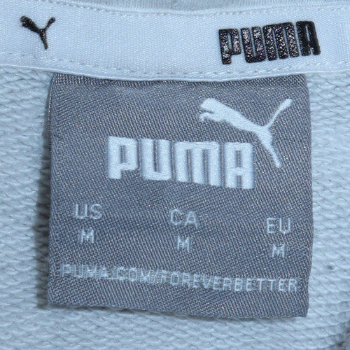 Puma Men's White Medium Pullover Hoodie with Graphic Logo