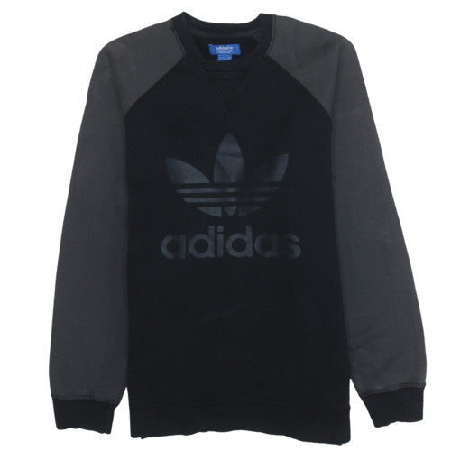Adidas Men's Black Crew Neck Logo Pullover Sweatshirt Size L