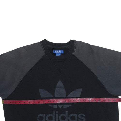 Adidas Men's Black Crew Neck Logo Pullover Sweatshirt Size L