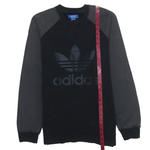 Adidas Men's Black Crew Neck Logo Pullover Sweatshirt Size L