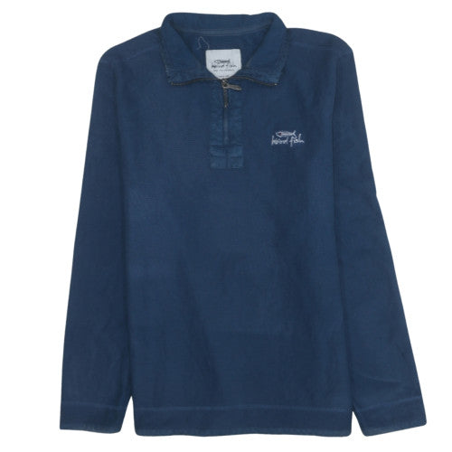 Weird Fish Mens Blue 1/4 Zip Fleece Sweatshirt Medium