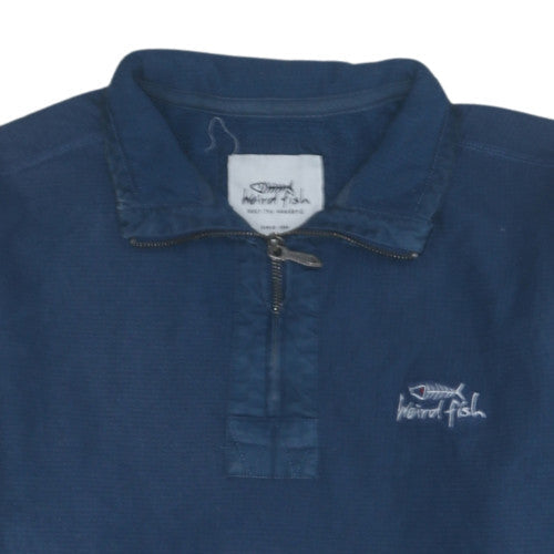 Weird Fish Mens Blue 1/4 Zip Fleece Sweatshirt Medium