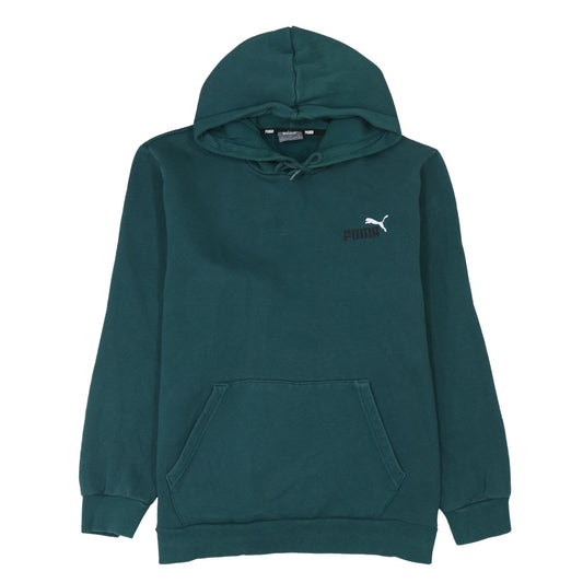 Puma Women's Green Pullover Hoodie Size L Logo Cotton Blend