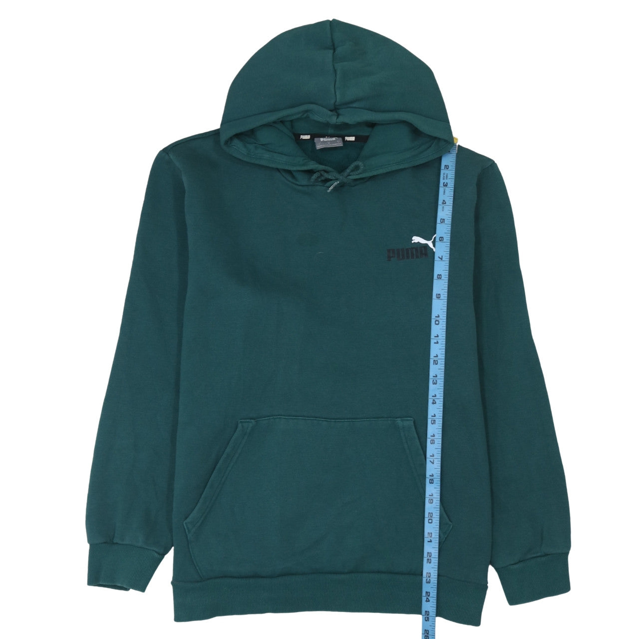 Puma Women's Green Pullover Hoodie Size L Logo Cotton Blend