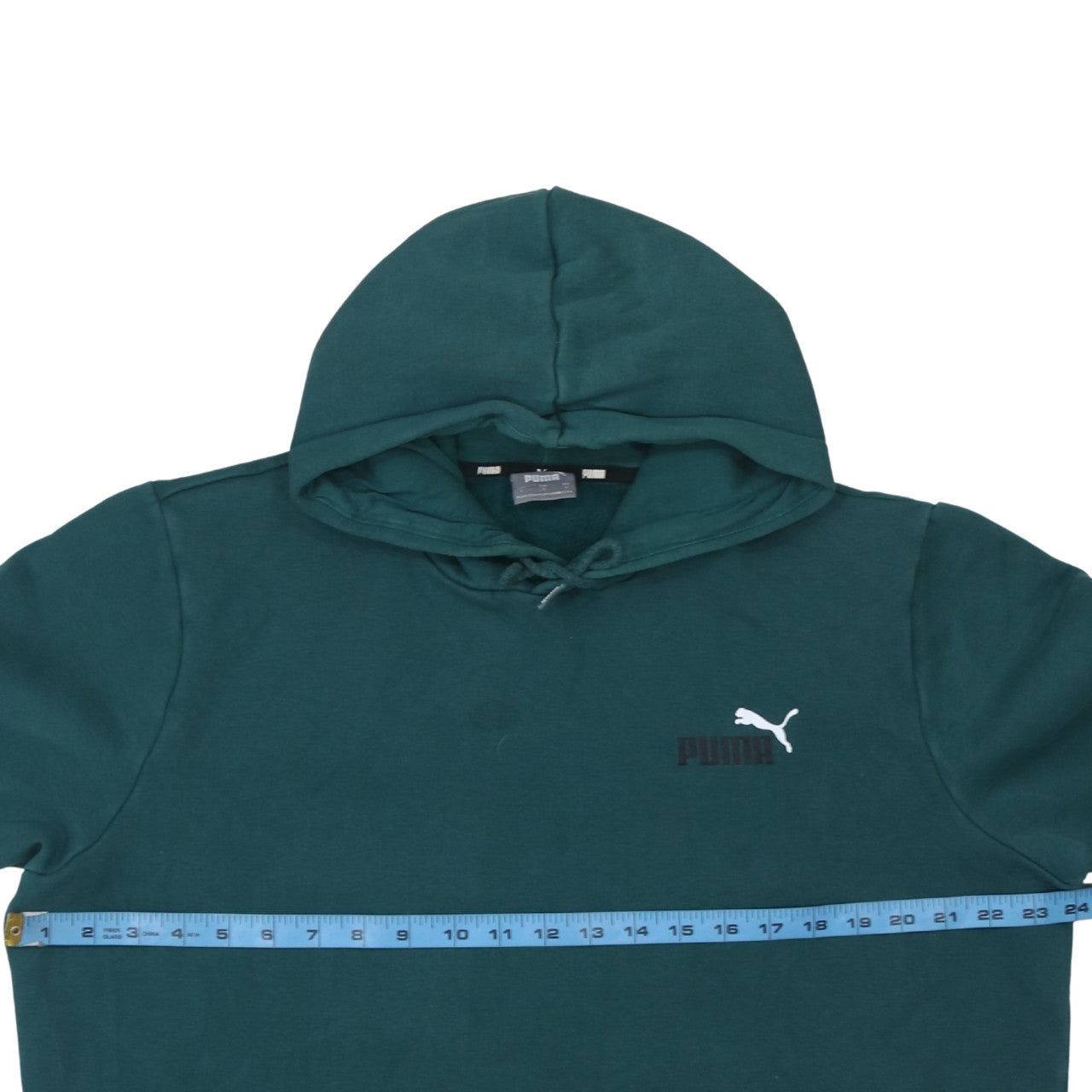 Puma Women's Green Pullover Hoodie Size L Logo Cotton Blend