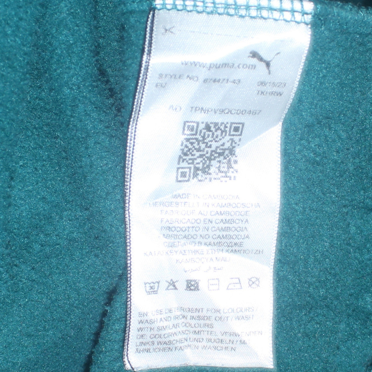 Puma Women's Green Pullover Hoodie Size L Logo Cotton Blend