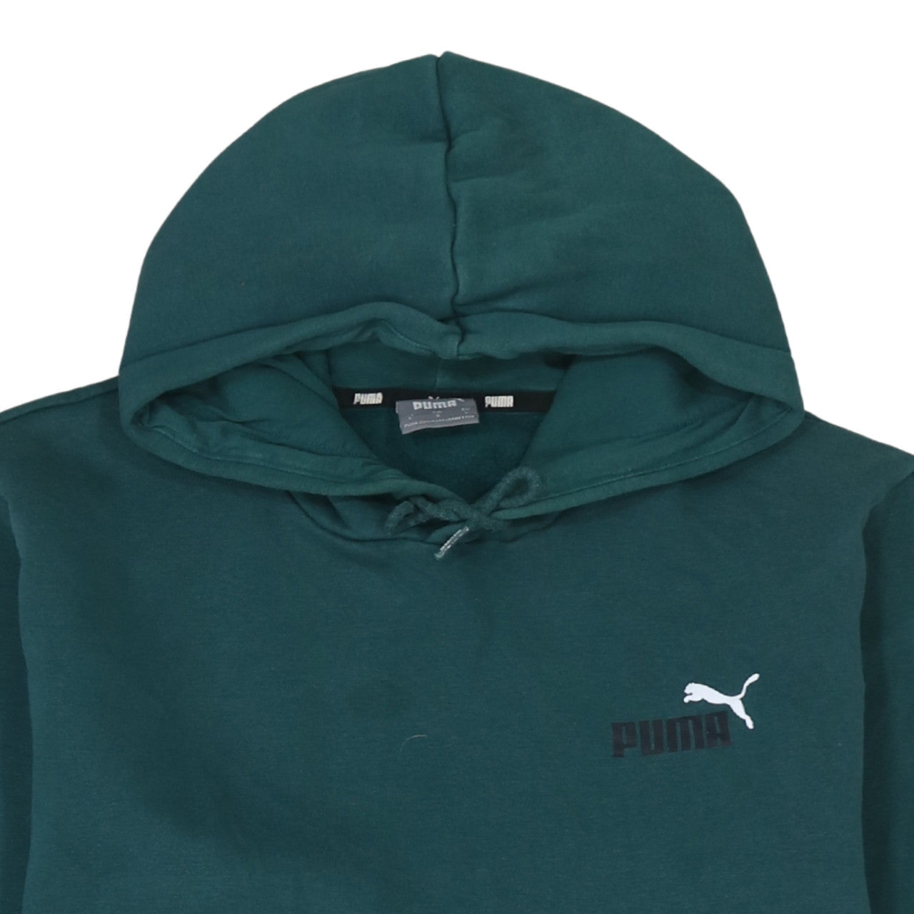Puma Women's Green Pullover Hoodie Size L Logo Cotton Blend