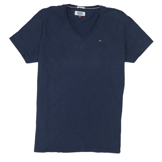 Tommy Jeans Men's Navy Blue V-Neck Regular Fit T-Shirt Size M