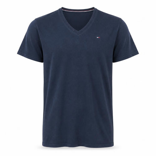 Tommy Jeans Men's Navy Blue V-Neck Regular Fit T-Shirt Size M