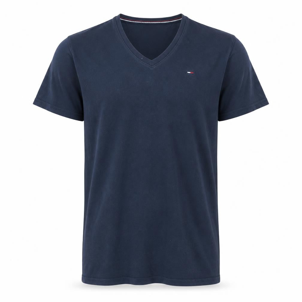 Tommy Jeans Men's Navy Blue V-Neck Regular Fit T-Shirt Size M
