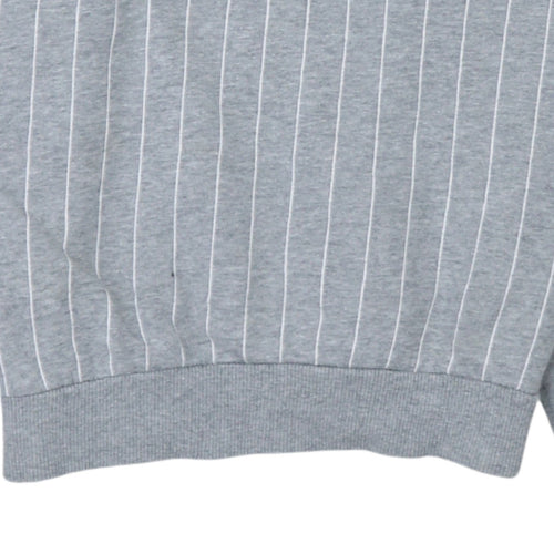 Fila Womens Grey Pinstripe Logo Sweatshirt XXS/6 Casual Pullover