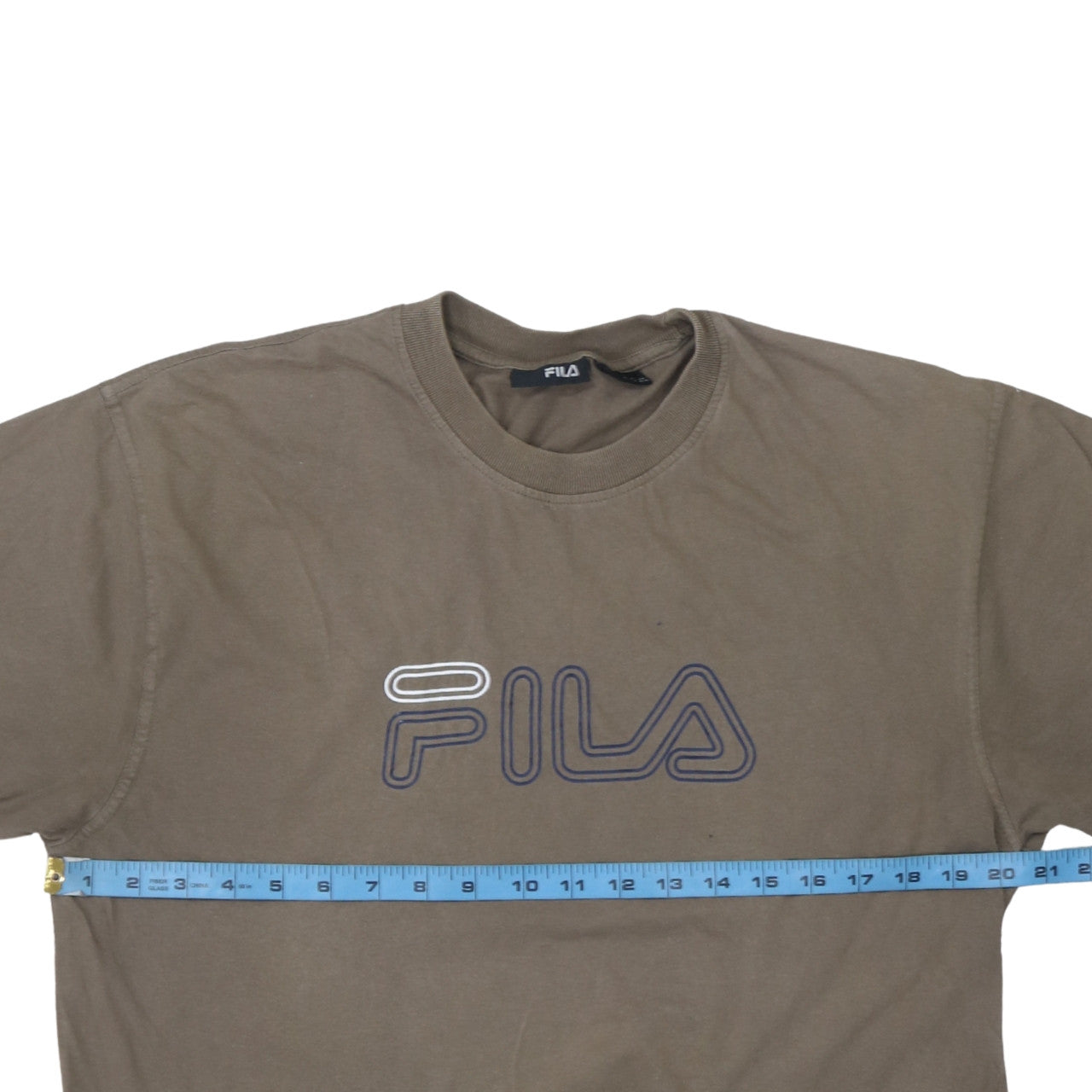 FILA Men's Brown Crew Neck Short Sleeve T-Shirt Size L Casual Logo Tee