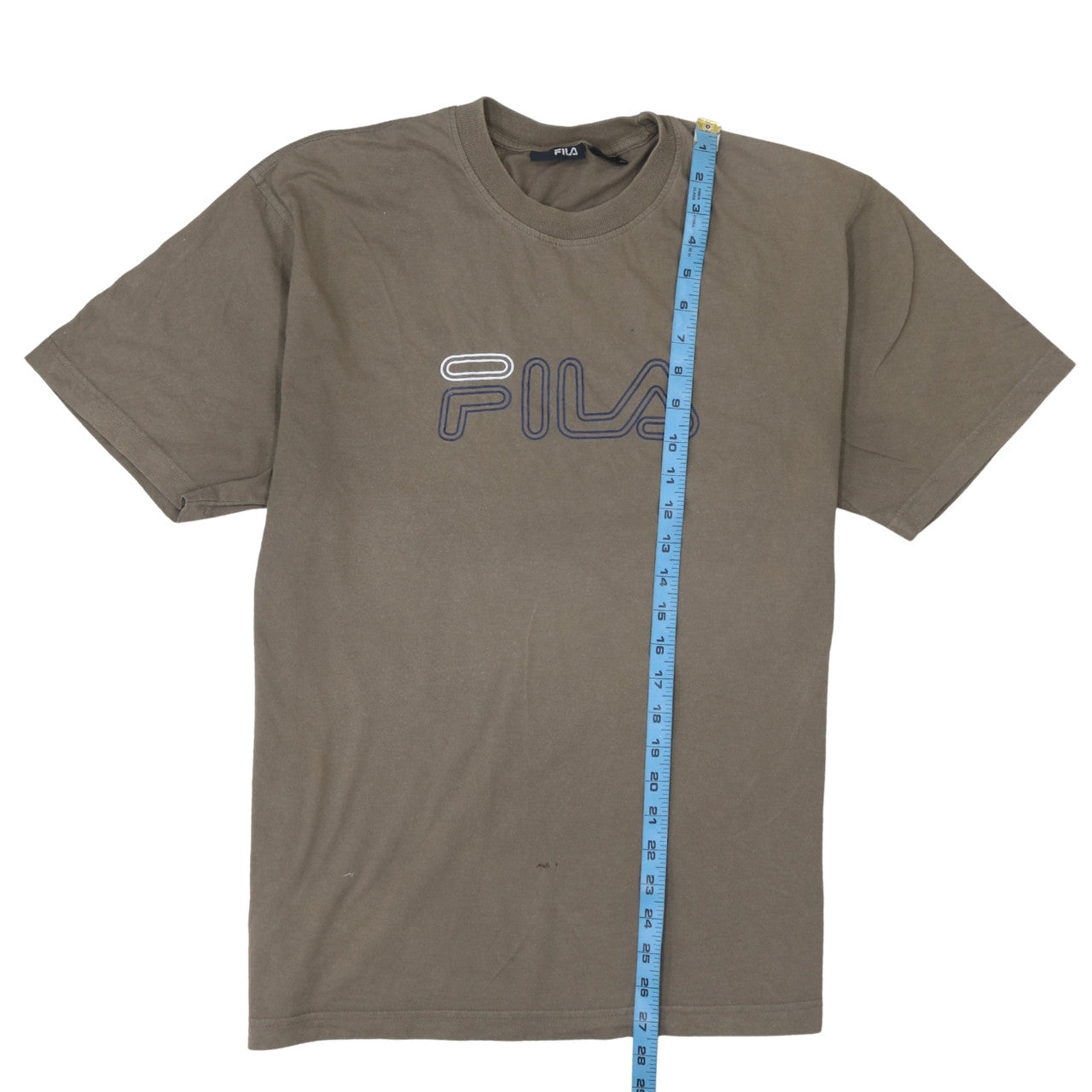 FILA Men's Brown Crew Neck Short Sleeve T-Shirt Size L Casual Logo Tee