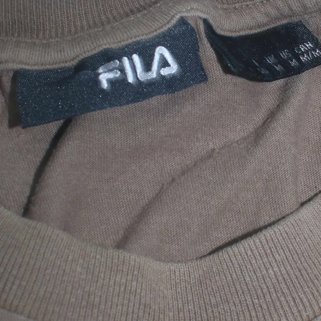 FILA Men's Brown Crew Neck Short Sleeve T-Shirt Size L Casual Logo Tee