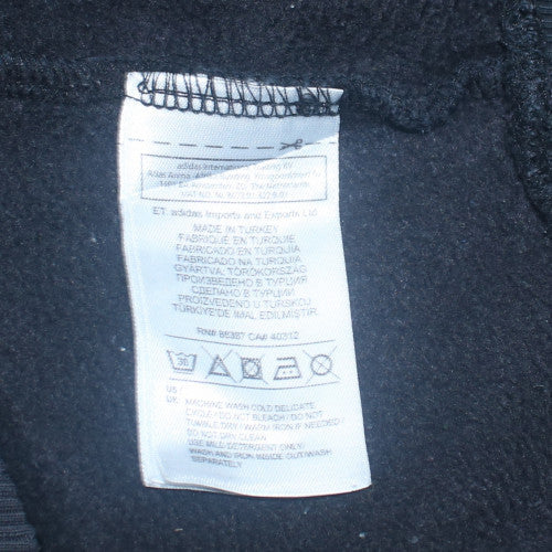 Adidas Mens Black Crew Neck Logo Pullover Sweatshirt Size M