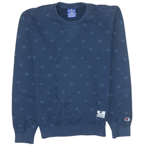 Champion Mens Blue XS Crew Neck Pullover Sweatshirt