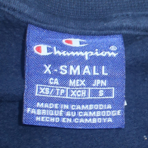 Champion Mens Blue XS Crew Neck Pullover Sweatshirt