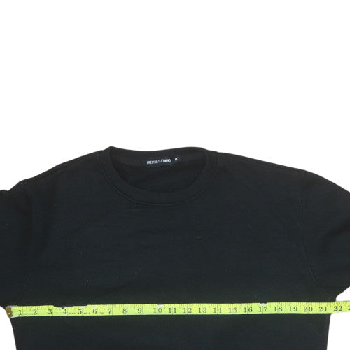 PrettyLittleThing Womens Black Cotton Pullover Sweatshirt M