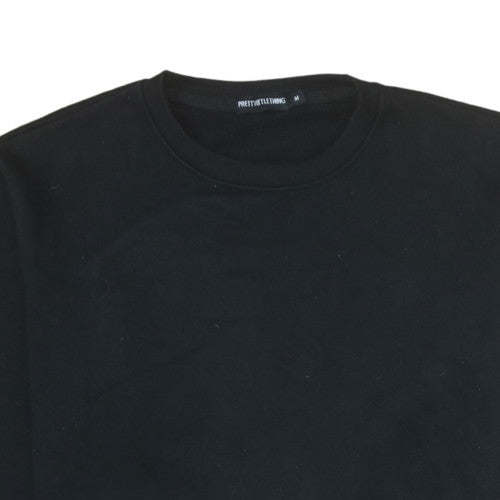 PrettyLittleThing Womens Black Cotton Pullover Sweatshirt M