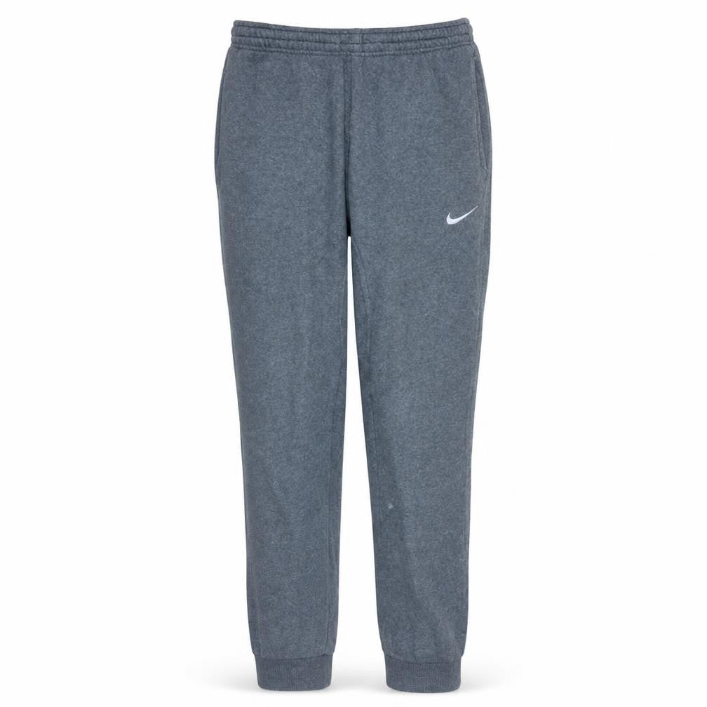 Front view of Nike Men's Grey Fleece Jogger Trousers, size M, Regular Fit