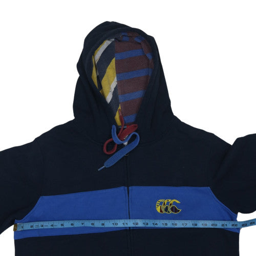 Canterbury Men's Blue Full Zip Hoodie Size L Sports Rugby Fleece