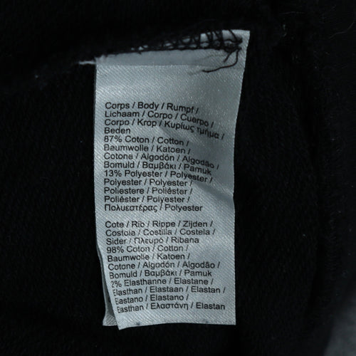 Lacoste Men's Black Crew Neck Sweatshirt Size S Embroidered Crocodile Logo