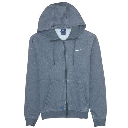 Nike Men's Grey Full Zip Hoodie M Regular Fit Fleece Sweatshirt
