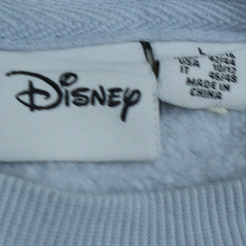 Disney Women Blue Stitch Sweatshirt L 14/16 Pullover Crew Neck