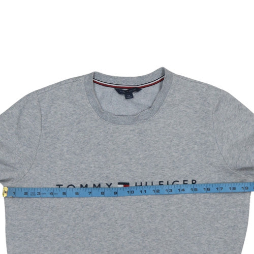 Tommy Hilfiger Men's Grey Logo Crew Neck Pullover Sweatshirt Size S