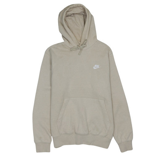 Nike Men Beige Pullover Hoodie Small Fleece Sports Logo