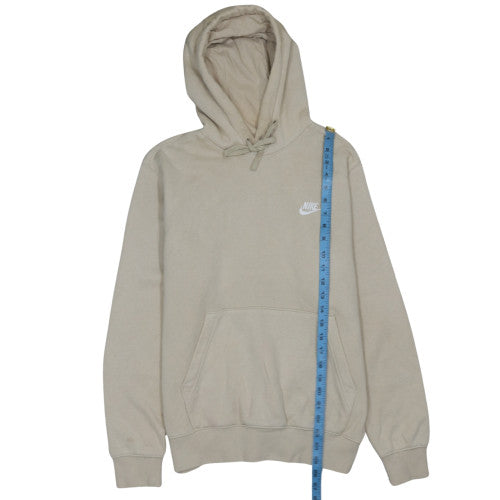Nike Men Beige Pullover Hoodie Small Fleece Sports Logo